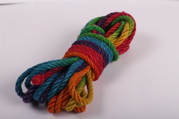 Rainbow hemp rope for rope bondage