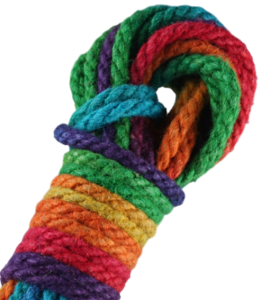 Buy rainbow hemp for rope bondage.