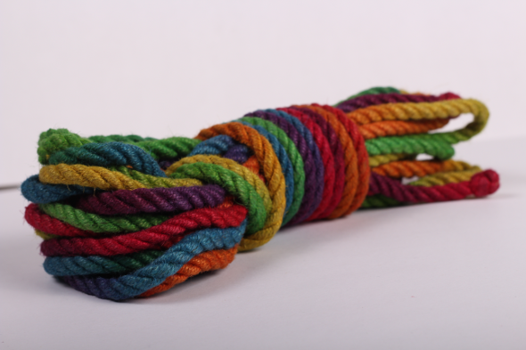 Rainbow jute rope for rope bondage