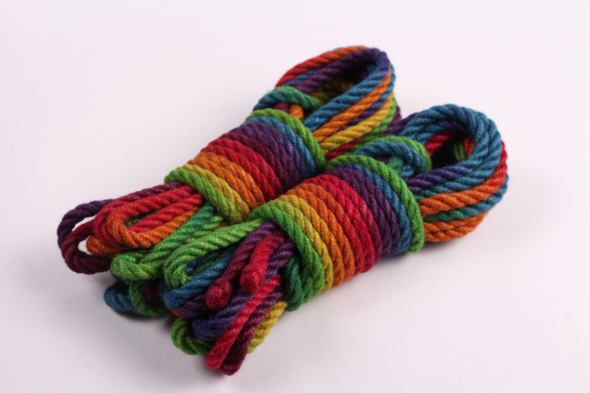 Rainbow jute rope for rope bondage