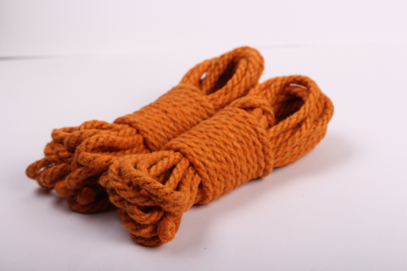 orange hemp rope for rope bondage