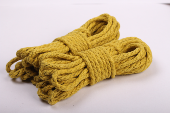 yellow hemp rope for rope bondage